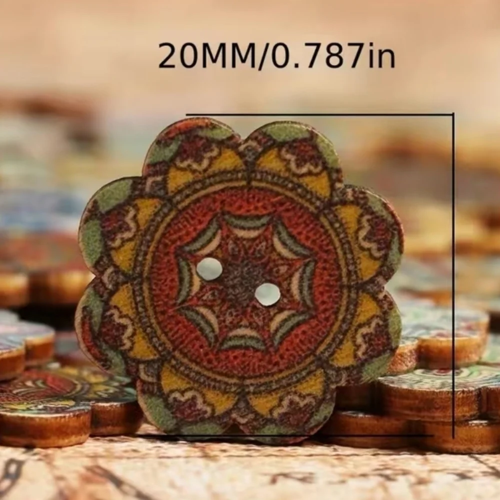 🍒NEW 50 PIECE WOODEN BUTTONS - Picture 2 of 7